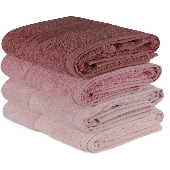 Ensemble de 4 serviettes a main - 50 x 90 cm - Poudre