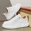 Men'S Little White Shoes Microfiber Leather Thick-Soled Heightening Sports Board Shoes Lightweight Casual Men'S Shoes