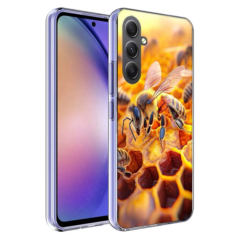 Пчелы и Мед в Сотовом Чехле Для Телефона Samsung A54 A34 A24 A14 A53 A33 A23 A13 A52S A32 A22 A12 A17 Galaxy A03S A04S A02