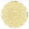 4PCS Round Gold Placemats Elegant Tablemats-Dandelion Flower Shape Placemats Vinyl Place Mats for Kitchen Dining Table Holiday Wedding Decorative