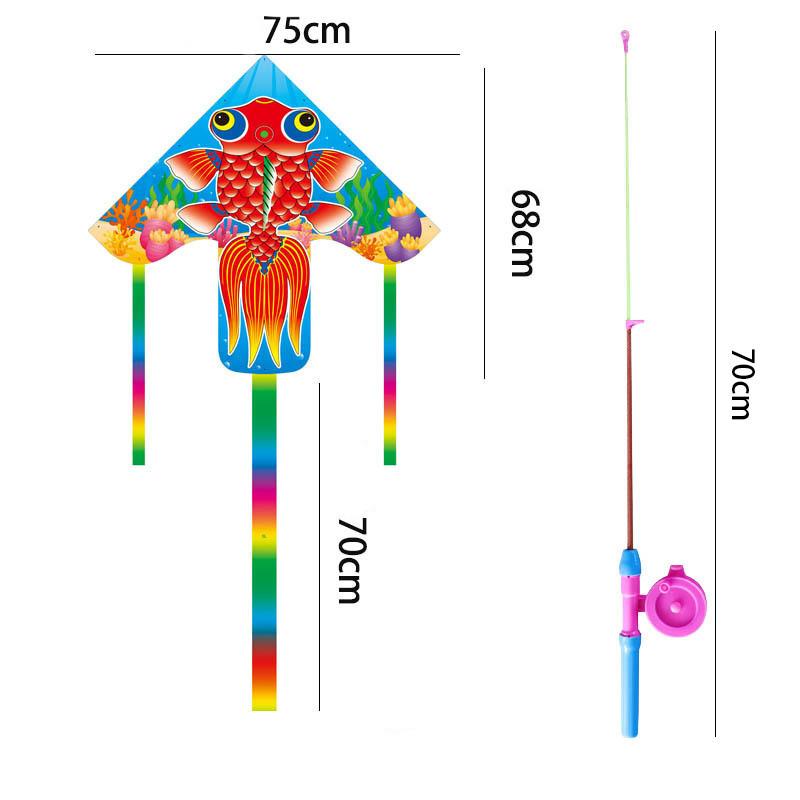 Plastic Triangle Kite For Kids With Glass Fiber Frame Handmade Modern Simple Style