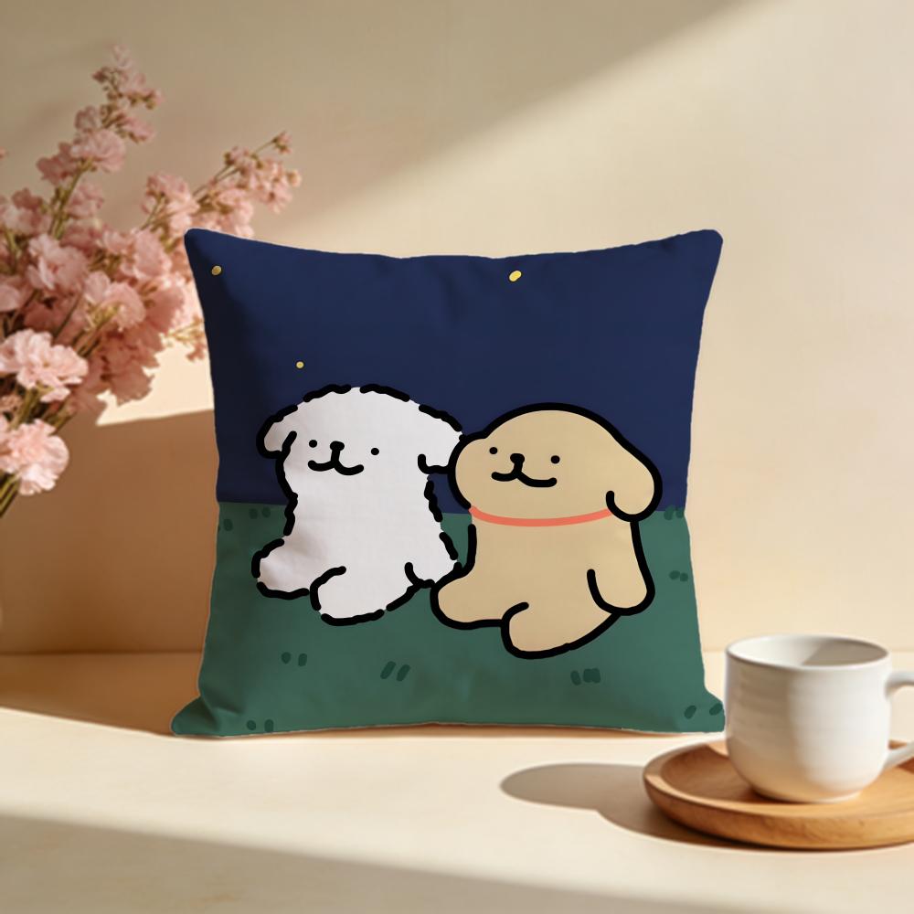 Hot LLine Puppier Cushion Cover Stylish Washable Pillow Cover Ideal for Couch Bedroom Car Decoration