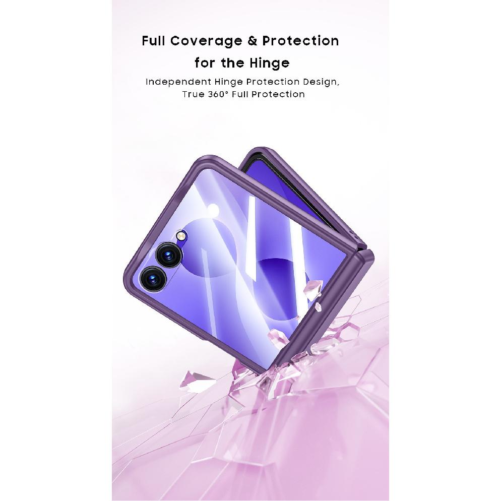 Suitable for Samsung ZFlip8 magnetic phone case with integrated anti-peep film, matte finish, anti-drop, foldable protective cover
