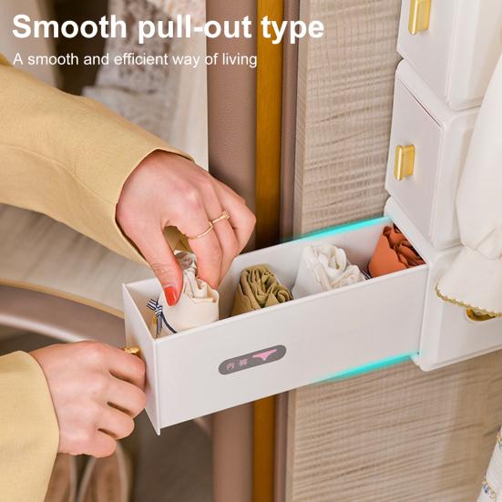 Органайзер для носков и бюстгальтеров, коробка с несколькими отделениями, легко устанавливается, настенный, самоклеящийся, ящик для хранения нижнего белья, выдвижной органайзер для шкафа