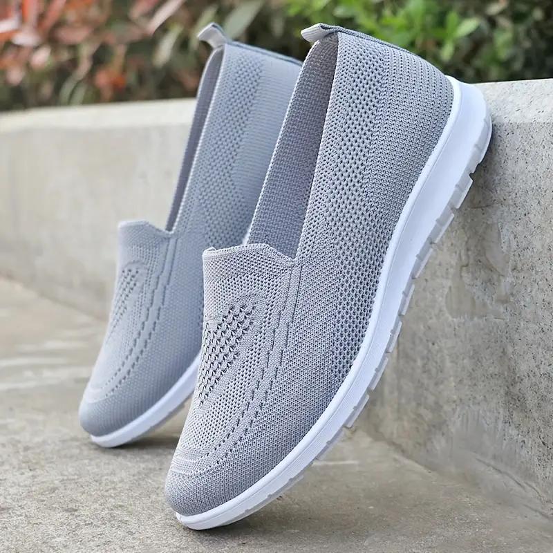 Женская спортивная обувь - Дышащая трикотажная ткань, Легкая мягкая резиновая подошва, Повседневный комфорт, Простой и элегантный дизайн, Амортизирующий комфорт