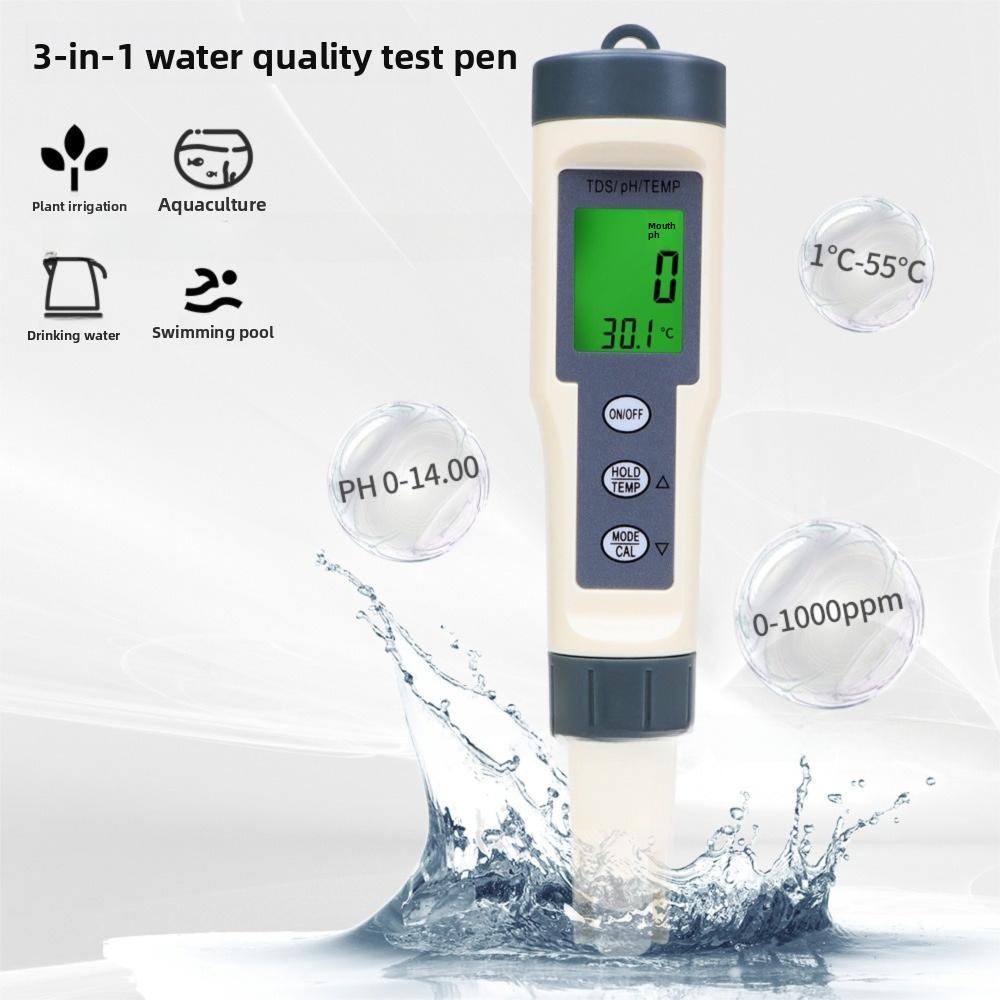 Backlit Display Water Quality Analyzer Digital Water Quality Monitor Drinking Water