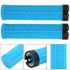 1Pair Mountain Bike Silicone Handlebar Grip Cover Unilateral Locked Non slip Bicycle Accessory(blue )