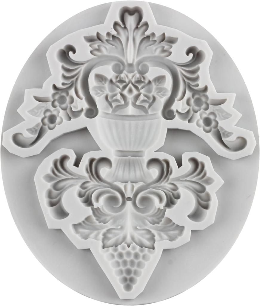 Формы для помадки в стиле барокко, силиконовые формы в стиле барокко для украшения торта, топпер для кексов, конфетная шоколадная паста для жевательной резинки, полимерная глина