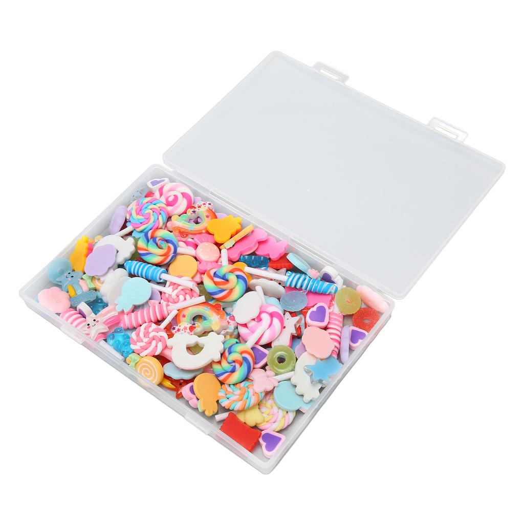 120Pcs Slime Charm Candy Design Plastic Cartoon Charm DIY Accessory for Crafting