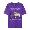 New Hot Sales Pug And Wine Funny Relaxed Fit Tshirt Print Unisex TShirt Fashion Design Tops Tee Cream T Shirt