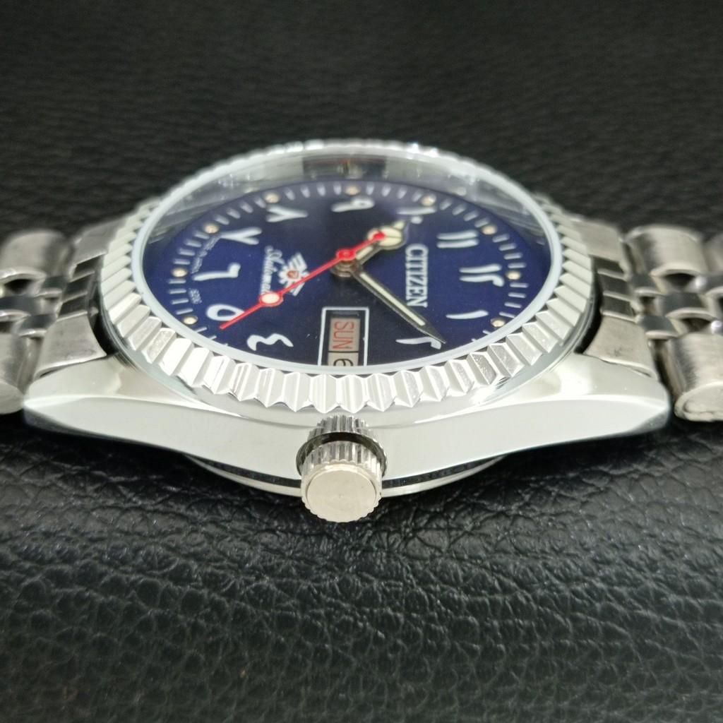 ВИНТАЖНЫЕ АВТОМАТИЧЕСКИЕ ЧАСЫ CITIZEN 8200 ВОССТАНОВЛЕННЫЕ ЯПОНИЯ МУЖСКИЕ С СИННИМ ЦИФЕРБЛАТОМ a446832-1