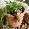 Статуэтка Коровы Хайлендской Смола Маленькая Корова Горшок-кашпо Подвеска для Горшка Лазающее Животное Обниматель Цветочного Горшка для Сада Патио Забора Газона Двора Декор Горшка для Растений