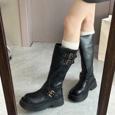 Коричневые ботинки Maillard Boots Женские 2025 Новые осенние ретро западные ковбойские ботинки на платформе высокие ботфорты