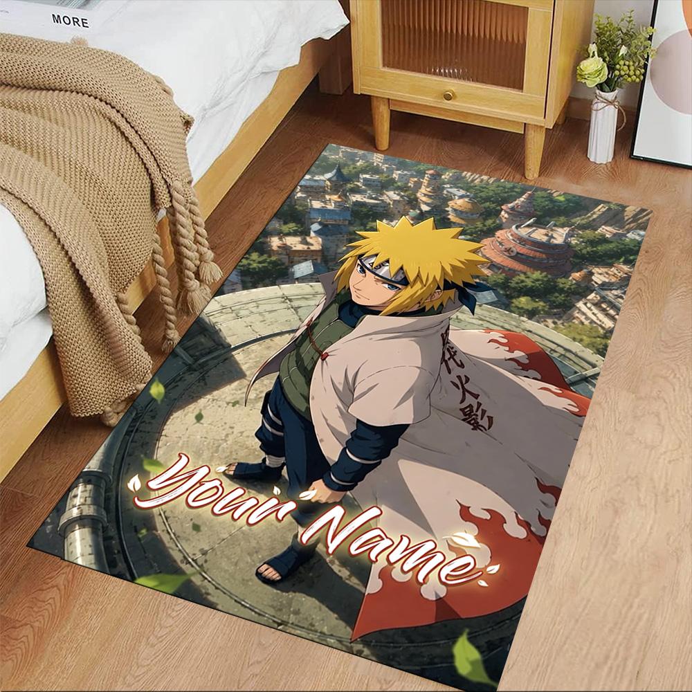Naruto Character Customizable Name Floor Mat Perfect for Balcony Dormitory Outdoor Playrooms Antislip Carpet Office home decor
