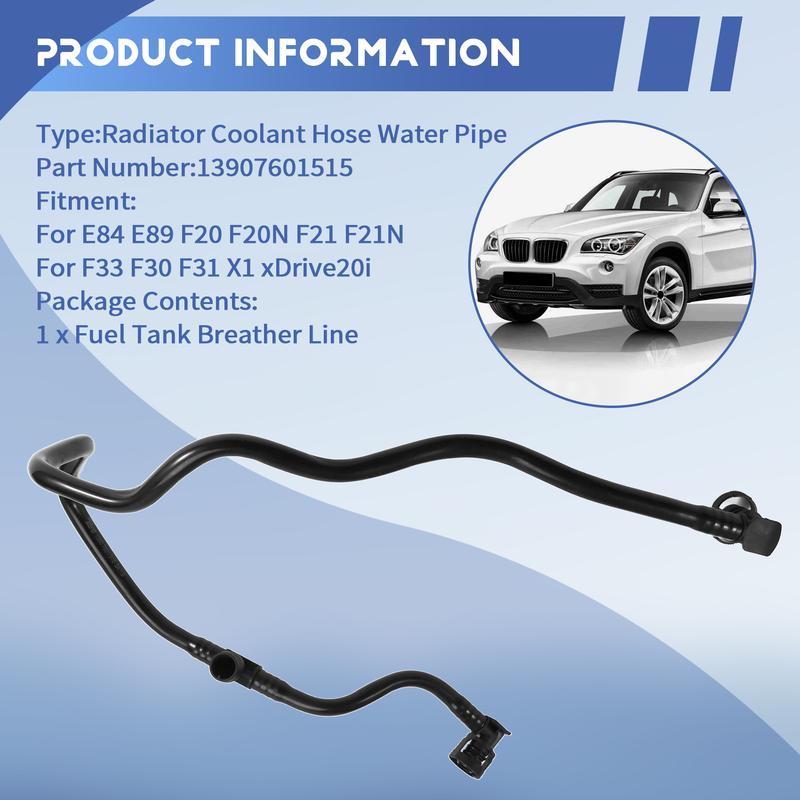 AT-13907601515 Fuel Tank Breather Line For BMW E84 E89 F20 F20N F21 F21N Radiator Coolant Hose Water Pipe