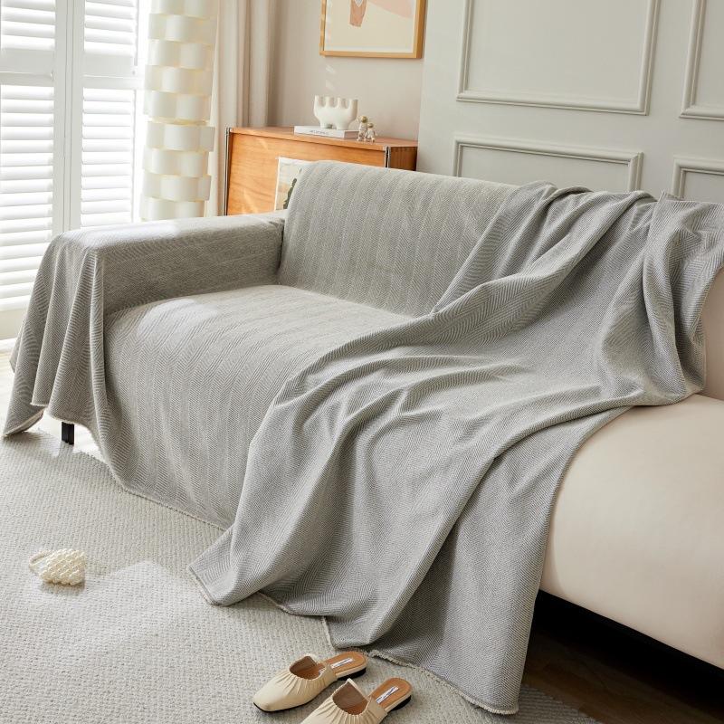 Простой однотонный узор в елочку, расширенный чехол для дивана, полотенце, тканевая подушка для дивана, универсальный чехол для дивана с полным покрытием, задняя бабка, четыре сезона