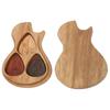 Guitar Pick Box Solid Wood Guitarist Holiday Gift Musical Instrument Accessories with 3Pcs Pick