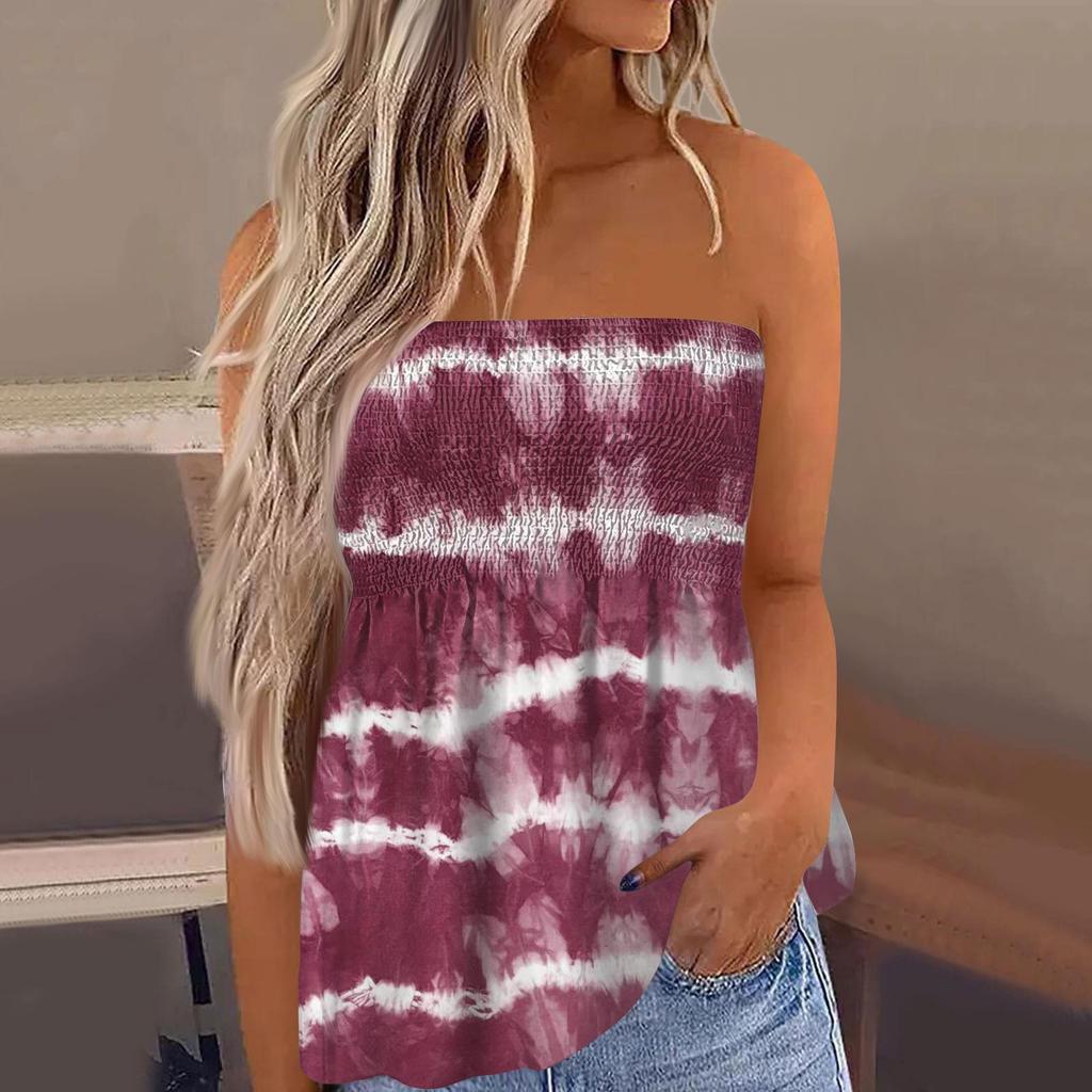 Топы-трубы для женщин, милая сексуальная футболка без рукавов с открытыми плечами и принтом