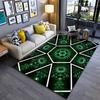 Geometric Green Mandala Pattern Carpet, Modern Living Room Rug Decor Suitable for use as an anti-slip for living room bedroom sofas