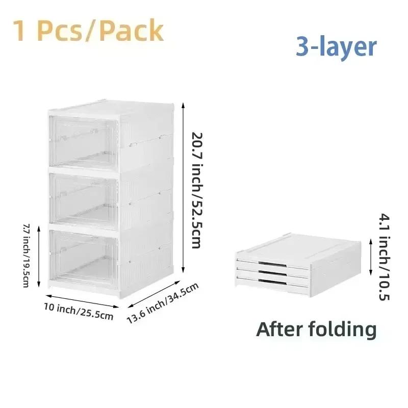 3 or 6 Tier Transparent Shoe Organizer Foldable Stackable Dustproof Sneaker Display Rack Home Space-Saving Storage Cabinet Rack