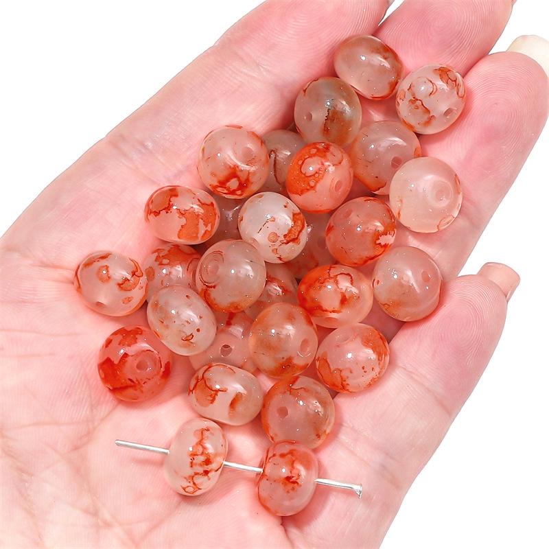 Бусины-абакус из омбре стекла с золотыми вкраплениями для изготовления украшений своими руками