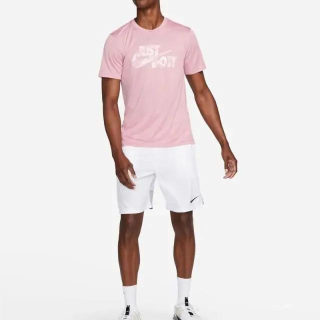 Nike Футболка с логотипом Dri-Fit, круглым вырезом и коротким рукавом, мужские топы, розовая DR7549-698