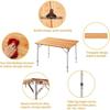 Table de camping pliante - kingcamp - bambou - hauteur ajustable - écologique - 65x50 cm