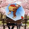 1PC Curious George apples Umbrella-8-Rib Reinforced, Automatic Open, Lightweight & Durable, Cute Fashion Accessory for Outdoor-T343