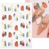 3D Fall Nail Stickers Gold Leaf Cotton Flowers Transfer Decals Nail Adhesive Sliders Manicure 2023 Autumn Decorations TRSTZ-SJ