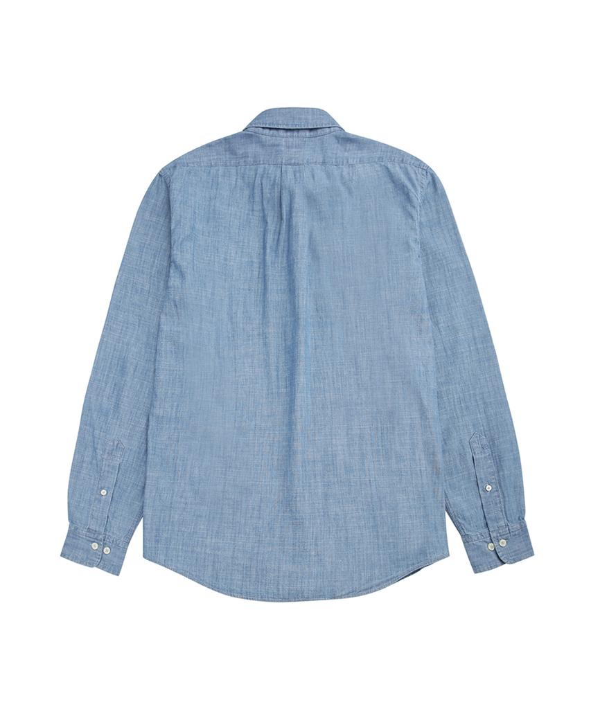 BROOKS BROTHERS Спортивная рубашка из хлопкового шамбре (Светлый Индиго) (Bbthmm2533Nfs)