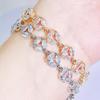 WWJ Korean Fashion Hand Accessories Unique Hollow Golden Silvery Zircon Tennis Bracelet Women's Jewelry Matching