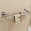 Bathroom Accessories Space Aluminum Suction Towel Rack Wall-mounted Perforation-free Storage Rack Double Pole