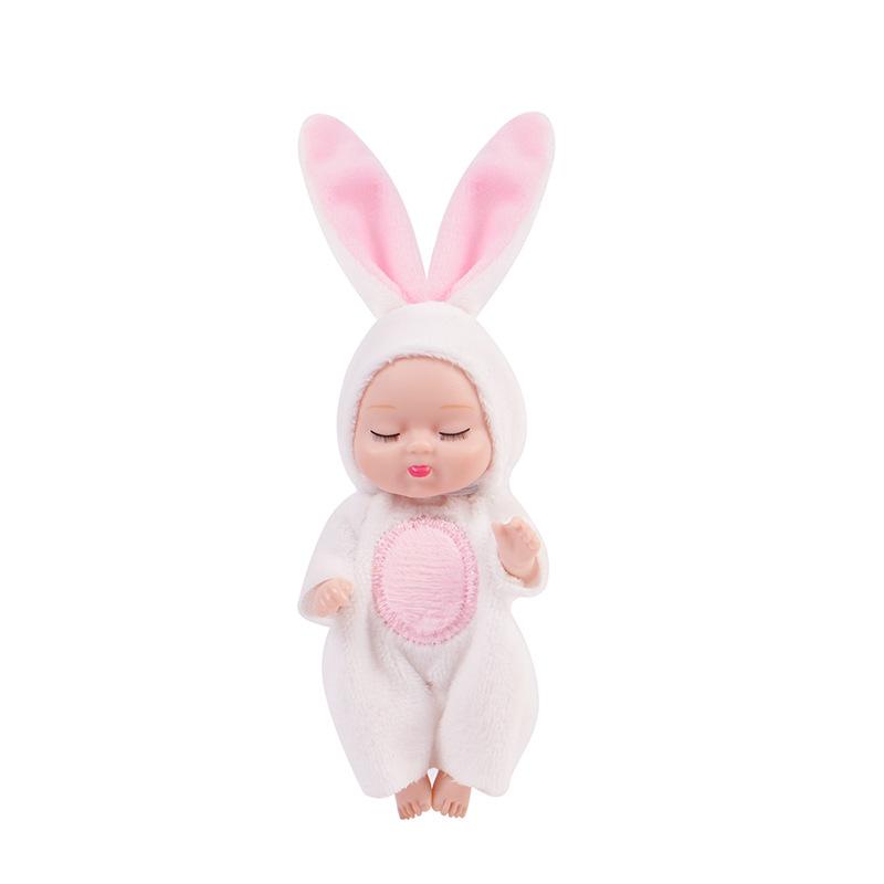 3.5in Bionic Sleeping Doll Palm Reborn Frog Dog Bear Bjd Cute Animal Adjustable Joints Comfort Girls Toys Pajama Clothing Change