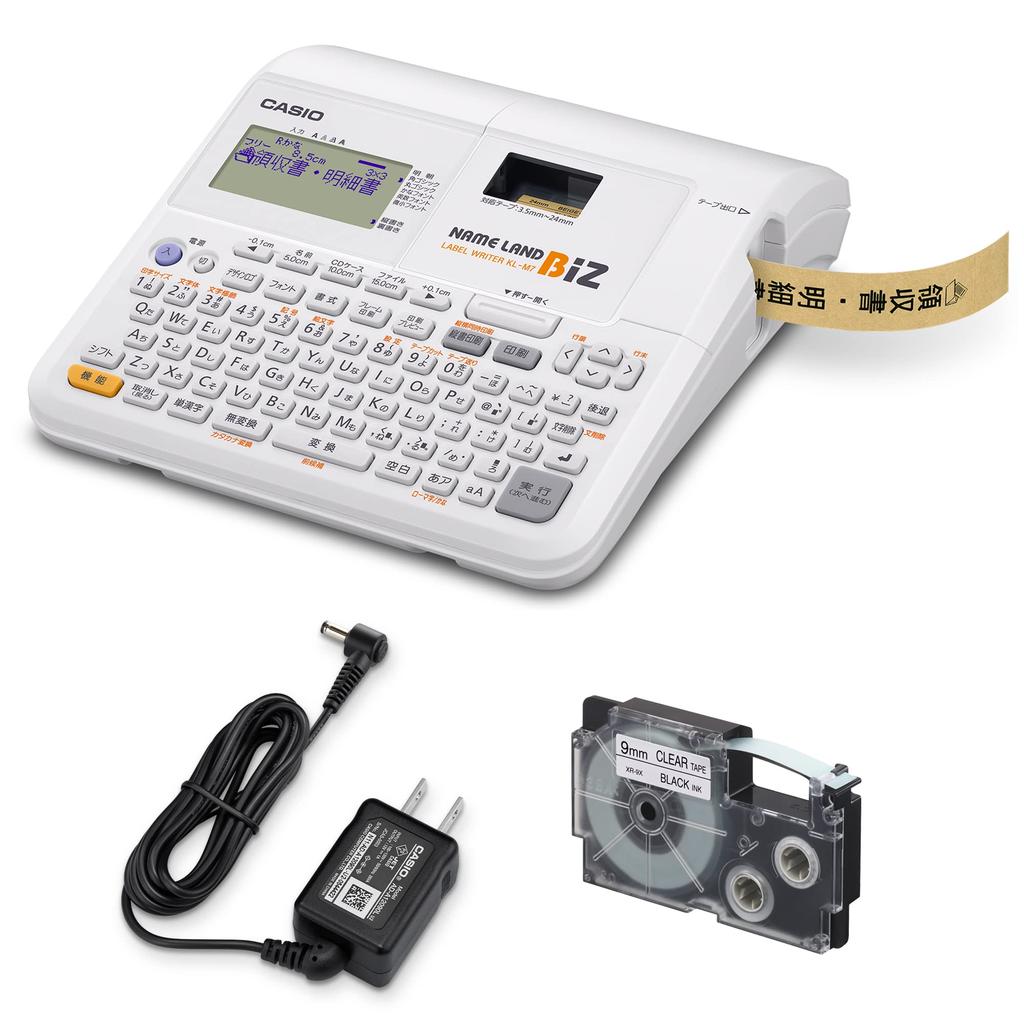 Casio Label Writer Nameland BIZ Standard Model Set with Tape KL-M7 KL-TM7 (3.5mm-24mm Width)