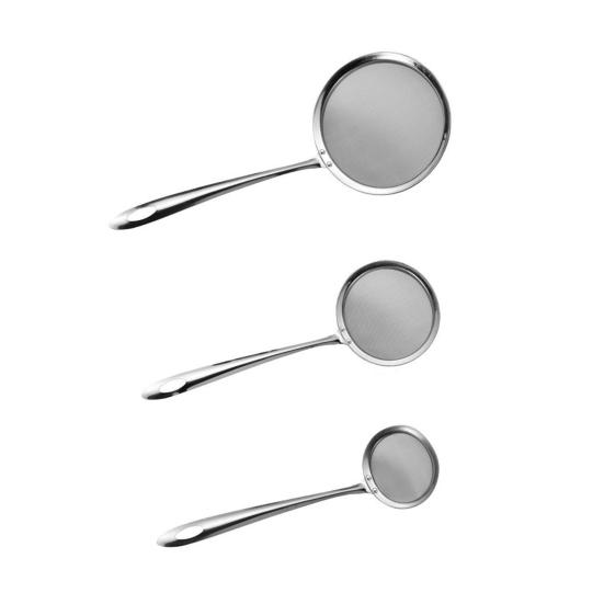 3 шт., сито, ложка, прочная мелкая сетка, ложка для масляного фильтра из нержавеющей стали, прочный долговечный фильтр для дома