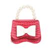 Stylish Mini Chain Crossbody Bag For Kids With Pearl Bow Knot Fashionable Design