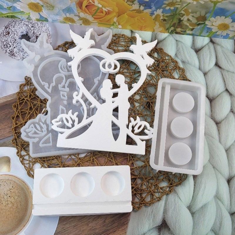 Силиконовая форма для свадебного декора, формы для подсвечников, формы для поделок из смолы, гибкие силиконовые формы, принадлежности для ручной работы