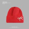 Pearl Bow Autumn and Winter Warm Woolen Hat for Women Korean Knitted Hat Showing Face Small Versatile Couple Pullover Cold Hat