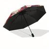 Santa Claus & Reindeer Christmas Sleigh Decorative StickerUmbrella, Portable 3-Fold Compact Umbrella,Christmas Gift ES429