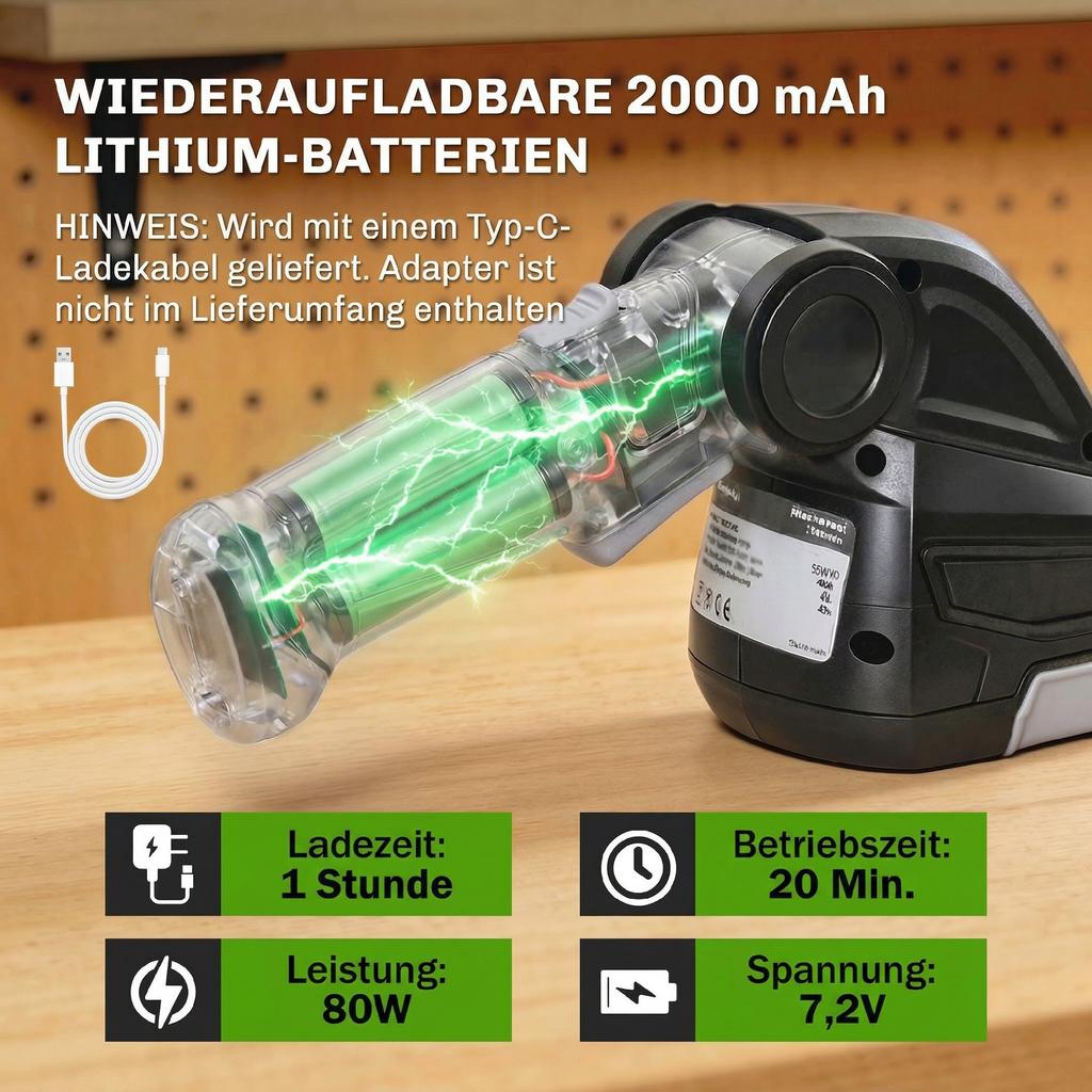 2-in-1 Cordless Hedge Trimmer & Grass Shear with 7.2V 2 x Rechargeable 2000mAh Batteries, 2 Changeable Blades