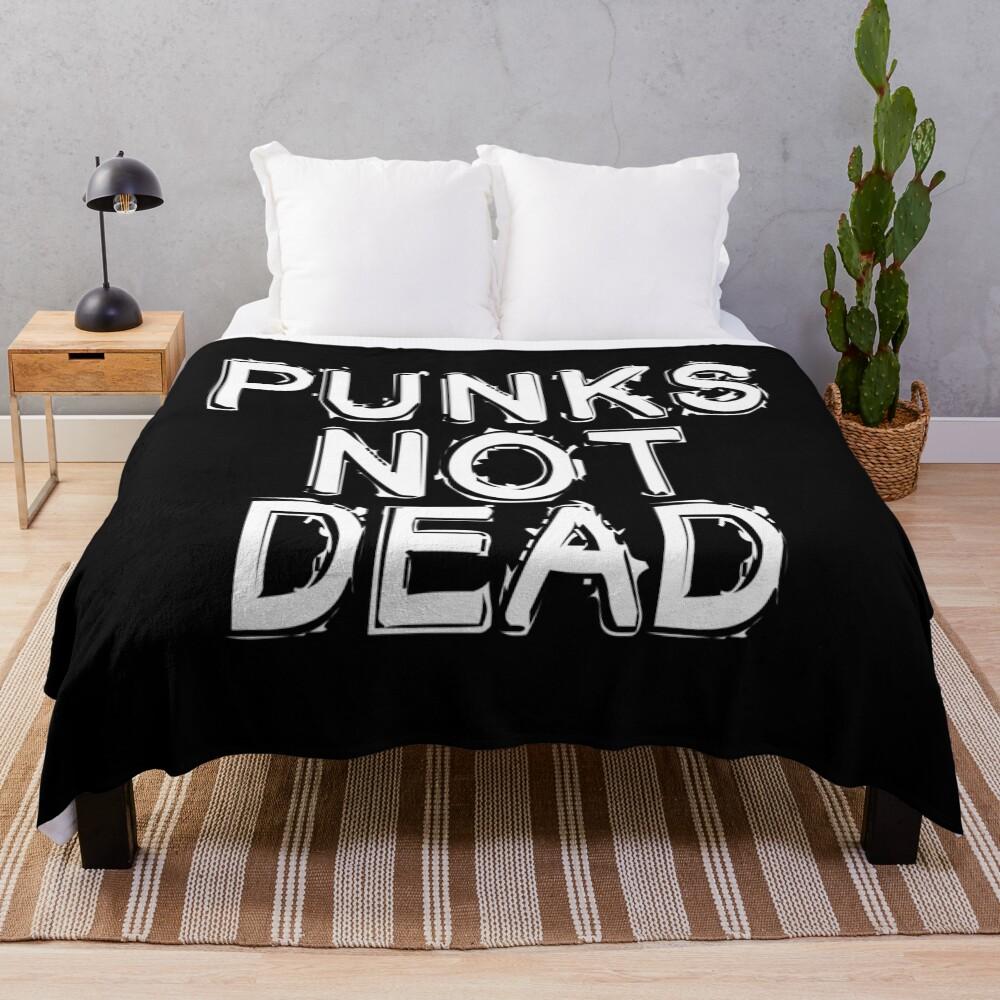 Punk Rock - Punk - Punks Not Dead Throw Blanket
