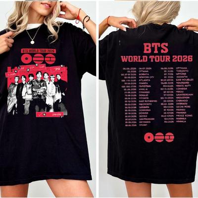 Retro Bts Arirang World Tour 2026 Tee Bts Kpop Fans Tshirt For Bts Army