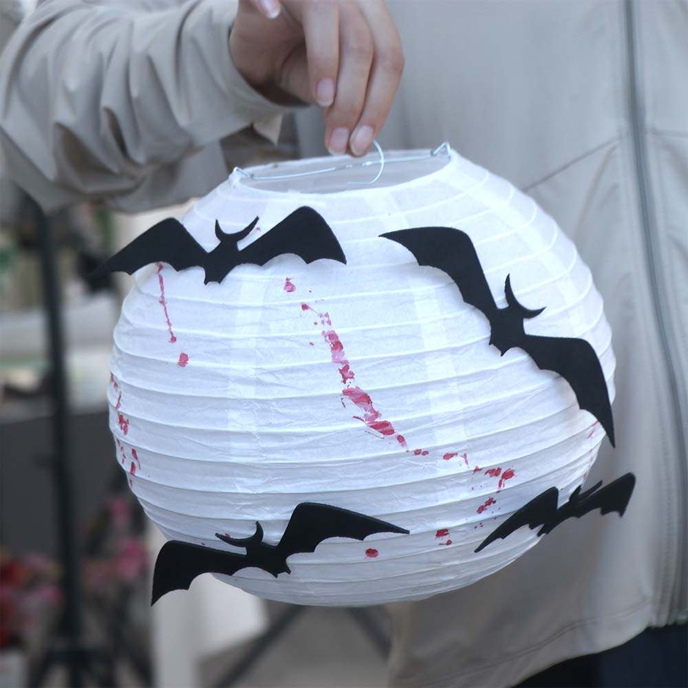 Складной бумажный фонарь на Хэллоуин, ночник, черная летучая мышь, ручной фонарь для вечеринки
