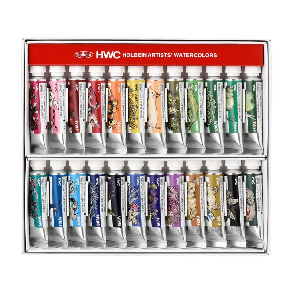 Yuko Higuchi X Holbein 2023 Collaboration Item Transparent Watercolor Paint 5ml No. 2 24 Color Set (083441)