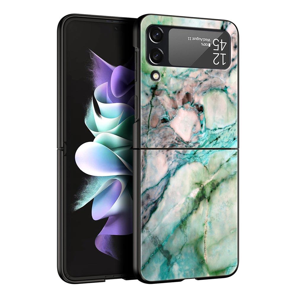 Модный мраморный чехол для телефона Samsung Galaxy Z Flip3 Flip4 Flip5 Чехол-оболочка для Z Flip 3 4 5 6 7 Жесткая складная крышка