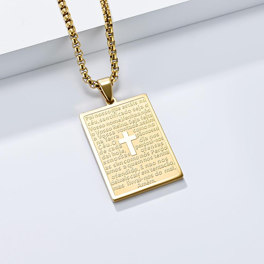 Продажа текста молитвы, ожерелье из титановой стали, в Европе и Америке, простое и персонализированное для пар, кулон из нержавеющей стали, модный аксессуар