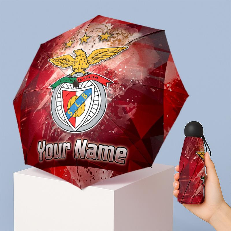 Benfica Manual Five Fold 8 Rib Umbrella Support Custom Text, Lightweight Travel Umbrella