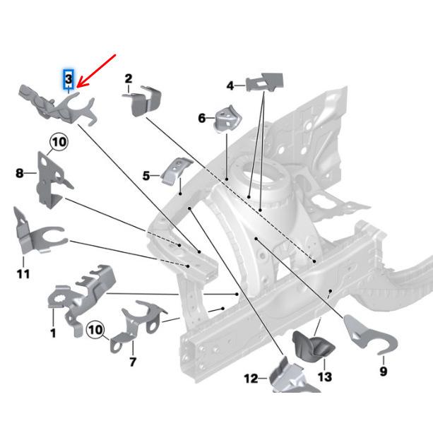 BMW 1 & 3 Series F20 F30 Muffler Bracket