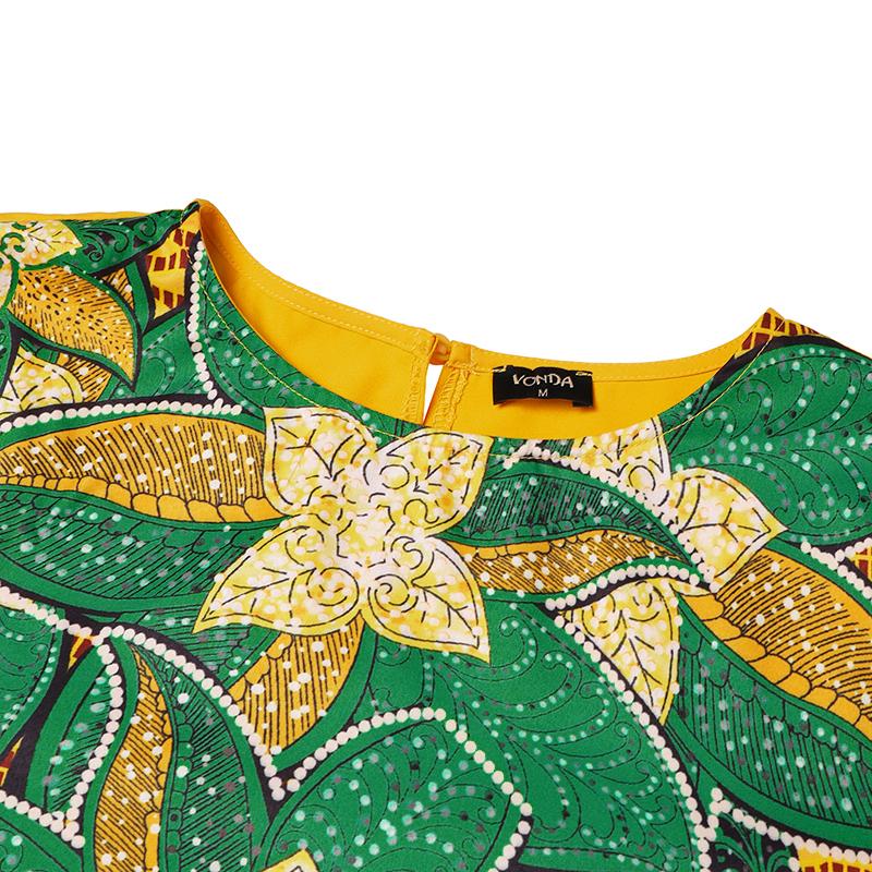 Женские платья больших размеров с круглым вырезом, расклешенные, с длинным рукавом, с принтом