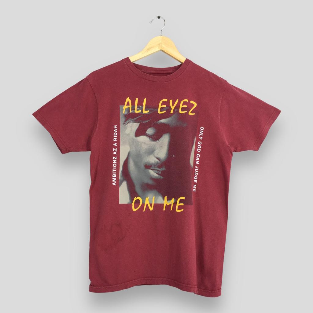 Vintage Y2K Tupac Shakur Rapper Makaveli T shirt Medium 2pac Tupac All Eyez On Me Biggie Concert Music Rap Red Tees Size M